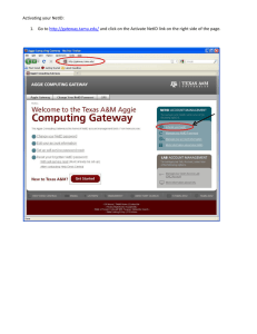 Activating your NetID: 1. Go to http://gateway.tamu.edu/ and click on