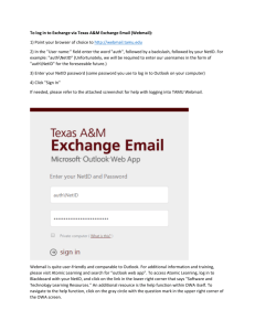 To log in to Exchange via Texas A&M Exchange Email (Webmail): 1