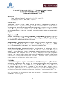 Texas A&M University-CONACYT Research Grant Program