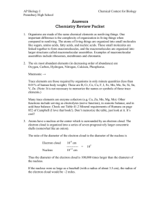 Answers Chemistry Review Packet