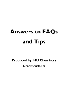 Answers to FAQs and Tips - Department of Chemistry