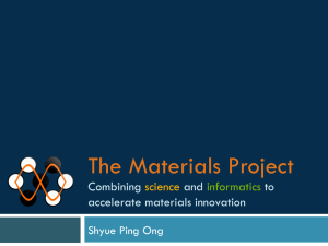 The Materials Project - Texas Advanced Computing Center