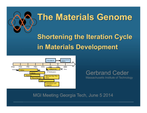 The Materials Genome: Shortening the Iteration Cycle in Materials