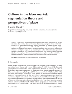 Culture in the labor market: segmentation theory and perspectives of