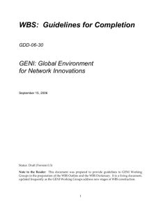 WBS: Guidelines for Completion