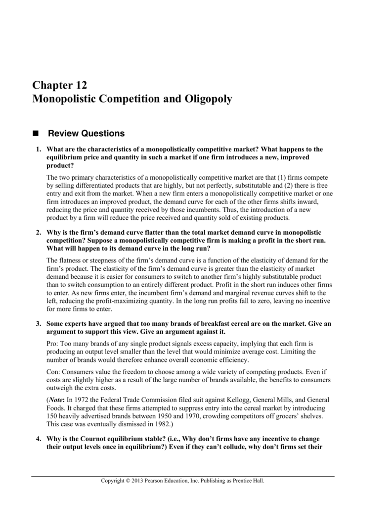 Microeconomics 8th Edition Pindyck Solutions Manual Ch12
