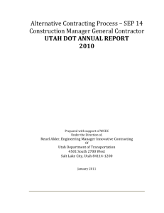 UDOT CMGC Annual Report 2010