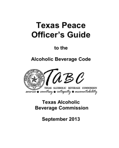 Texas Peace Officer's Guide - Texas Alcoholic Beverage Commission