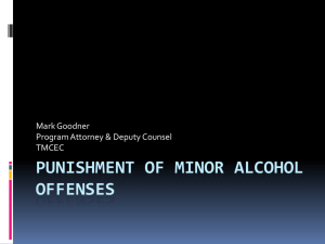 Punishment of Minor Alcohol Offenses