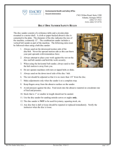 Belt/Disc Sander Safety Rules