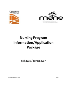 Nursing Application Packet 2015-2016