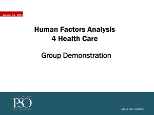 Human Factors Analysis 4 Health Care Group Demonstration