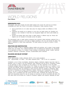 world religions - Teaching Tolerance