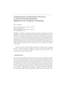 Communication and Stochastic Processes in Some Bacterial