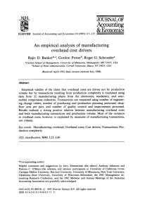 An Empirical Analysis of Manufacturing Overhead Cost Drivers