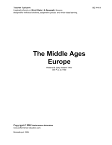 The Middle Ages Europe
