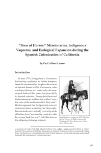 “Born of Horses:” Missionaries, Indigenous Vaqueros, and