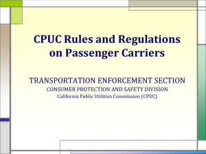 CPUC Rules and Regulations on Passenger Carriers