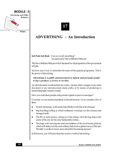 17 ADVERTISING – An Introduction