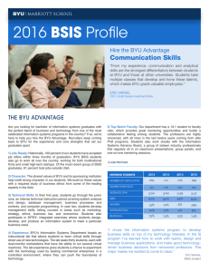 2016 BSIS Profile - BYU Marriott School