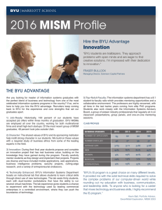 2016 MISM Profile - BYU Marriott School