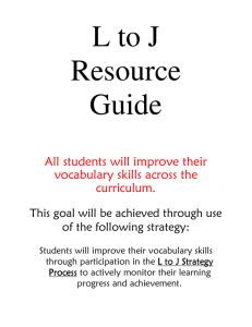 All students will improve their vocabulary skills across the curriculum.