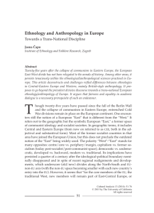 Ethnology and Anthropology in Europe