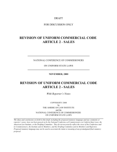 revision of uniform commercial code article 2