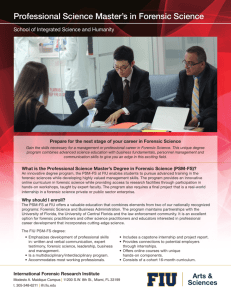 Professional Science Master's in Forensic Science