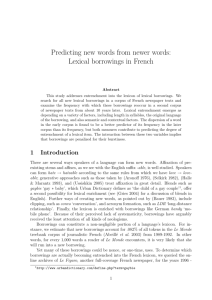 Predicting new words from newer words: Lexical borrowings in French