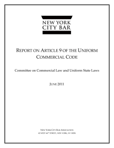 Report on Article 9 of the Uniform Commercial Code