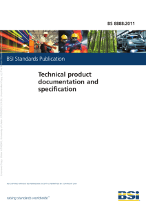 Technical product documentation and specification