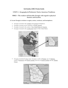 GA Studies CRCT Study Guide UNIT 2 – Geography & Prehistoric