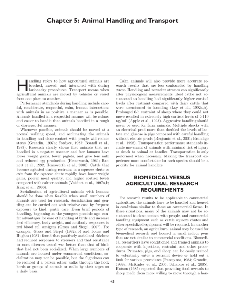 Chapter 5 Animal Handling and Transport
