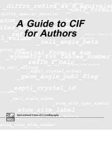 A Guide to CIF for Authors - International Union of Crystallography