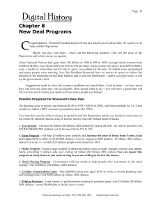 Chapter 8 New Deal Programs