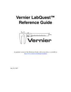 Vernier LabQuest™ Reference Guide