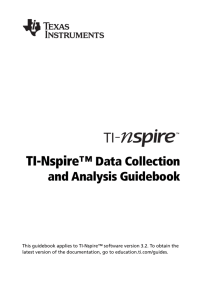 TI-Nspire™ Data Collection and Analysis