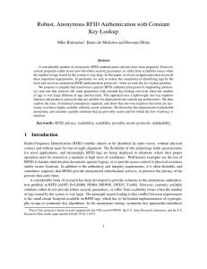 Robust, Anonymous RFID Authentication with Constant Key