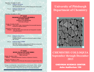 University of Pittsburgh Department of Chemistry