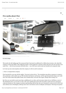 Chicago Tribune - Five myths about Uber