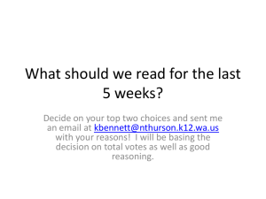 What should we read for the last 5 weeks?