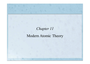 Chapter 11 Modern Atomic Theory