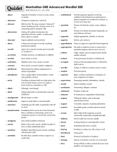 Print › Manhattan GRE Advanced Wordlist 500 | Quizlet | Quizlet