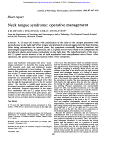 Neck tongue syndrome: operative management