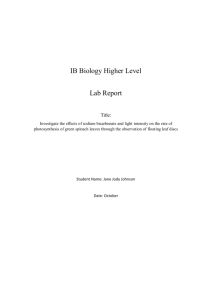 IB Biology Higher Level Lab Report