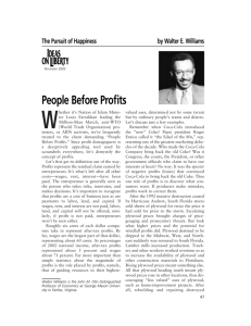 People Before Profits - George Mason University