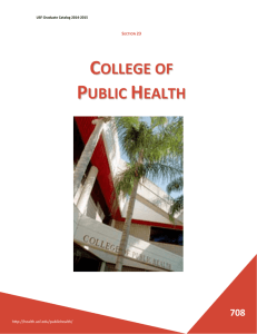 COLLEGE OF PUBLIC HEALTH - USF Office of Graduate Studies