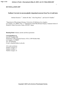 Sodium Currents in mesencephalic trigeminal neurons from Nav1.6