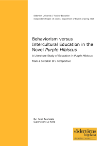 Behaviorism versus Intercultural Education in the Novel Purple
